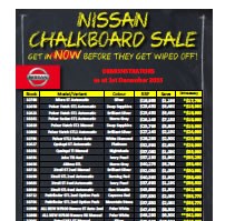 Westco Nissan Chalkboard Specials